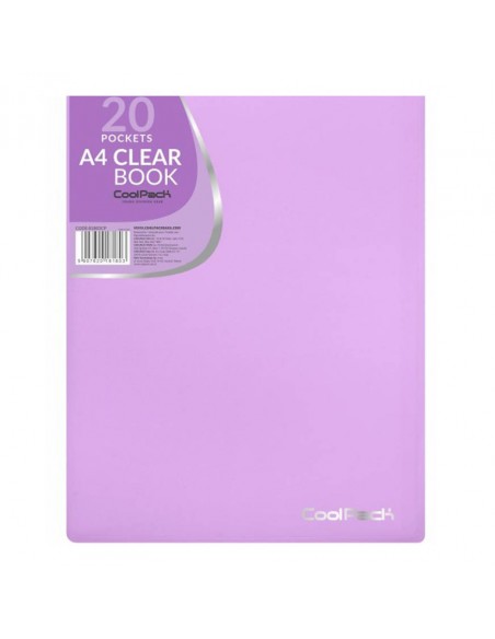 Aplankas prezentacinis COOLPACK Pastel A4 su 20 įmaučių violetinė