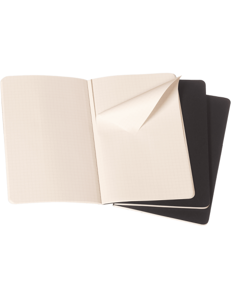 Užrašų knygelės MOLESKINE Cahier 13 x 21 cm langeliais 80 puslapių juoda 3 vnt.