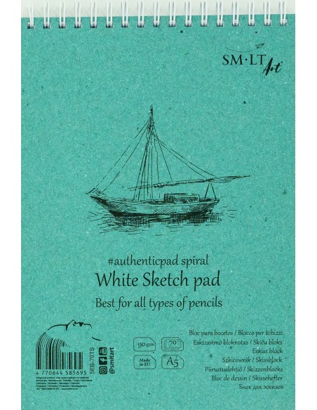 Bloknotas SMILTAINIS eskizams A5  90 gsm 70 lapų