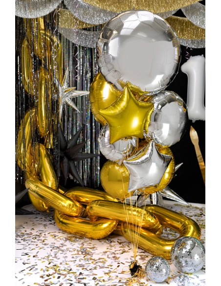 Balionas PARTY DECO Apvalus 80 cm folinis auksinis