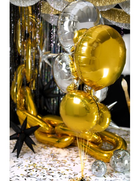 Balionas PARTY DECO Apvalus 45 cm folinis auksinis