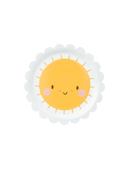 Vienkartinės lėkštės PARTY DECO Sun popierinės 18 cm 6 vnt.