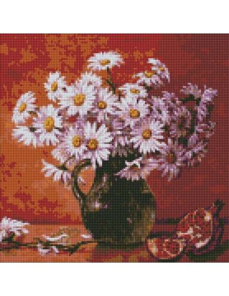 Deimantinė mozaikai IDEYKA Puokštė ramunių ©Sergey Lobach 40 x 40 cm