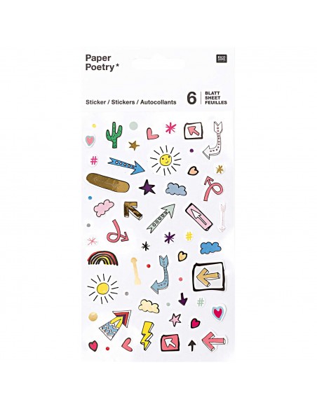 Lipdukai PAPER POETRY Agenda Magical Arrows 6 lapeliai
